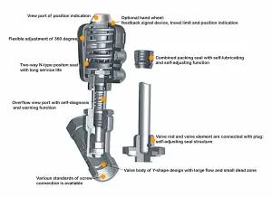 Angle seat valve cutaway